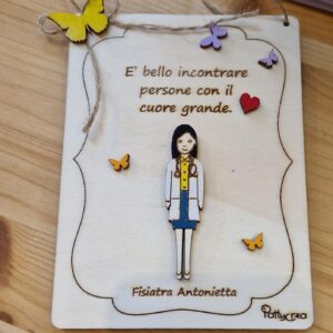 Targa con dottoressa dipinta a mano 10x15cm4685
