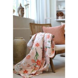 Trapunta Aix con motivo floreale l180 w130 cm rose Chic Antique
