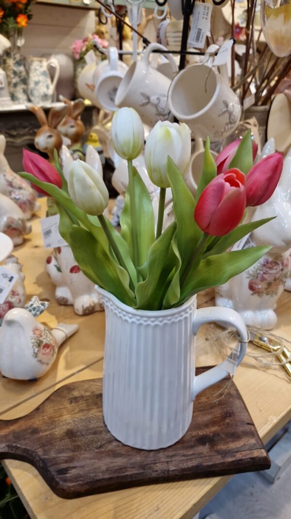 Tulipano fascio 7 fiori 30cm mix rosa bianco  Pattycrea