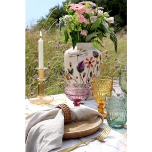 Vaso con motivo floreale H30/P20 cm crema Chic Antique