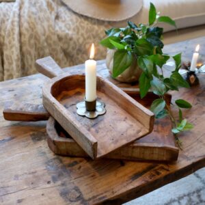 Vassoio Grimaud con manici set da 2 H4,5/L31/W14 cm natura Chic Antique