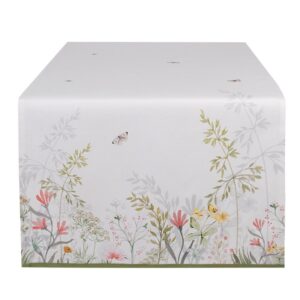 Runner da tavola 50x140 cm Fiori di cotone bianco Clayre