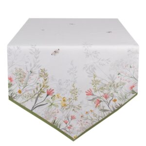 Tovaglia da tavolo 50x160 cm Bianco Cotone Fiori Clayre