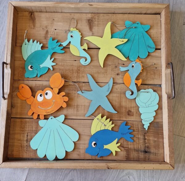 Animaletti del mare dipinti a mano 13cm 4756 Pattycrea