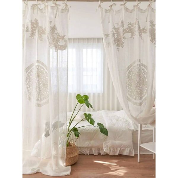 Tenda Penelope bianca cm150X290 100% lino Mia per Te