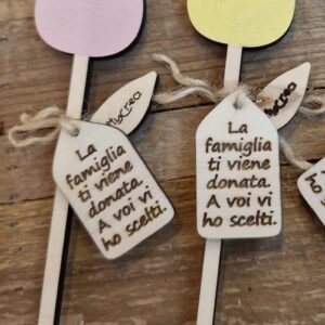 Tulipano 13cm  dipinte a mano con tag personalizzabile 4769 Pattycrea
