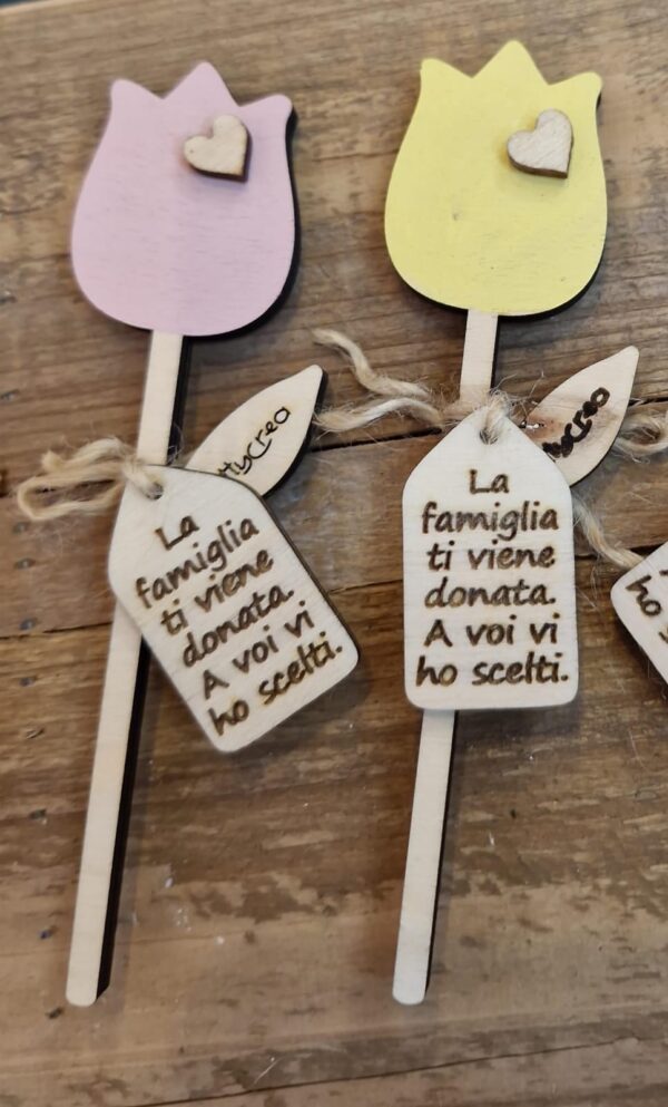 Tulipano 13cm  dipinte a mano con tag personalizzabile 4769 Pattycrea