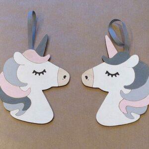 Addobbo in legno idea regalo per Natale Unicorno personalizzato nei colori dipinto a mano H.10 2660