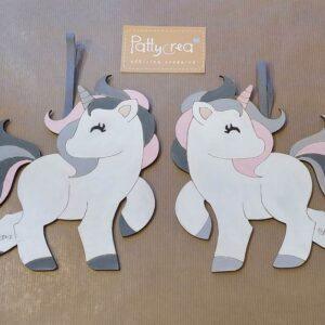 Addobbo in legno idea regalo per Natale Unicorno personalizzato nei colori dipinto a mano H.15cm 2659