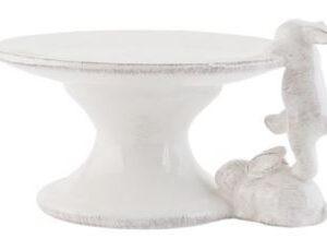 Vassoio per torte su piede 16x14x9 cm Beige Ceramica Rotondo Lepre Clayre & Eef