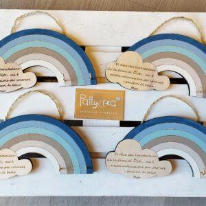 Arcobaleno legno con frase personalizzabile 20x12 cm 2330