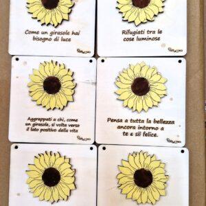 Mattonella 10x10cm con girasole frase personalizzabile Pattycrea 4857