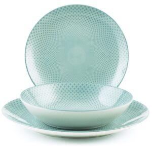 Servizio tavola 18 piatti aurora in porcellana decorato H&H Lifestyle