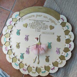 Cerchio con cornice ballerina e scarpine personalizzabile D.55cm