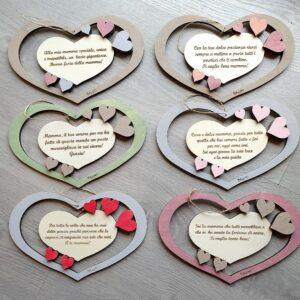 Cuore in legno con frase personalizzabile 25cm 2832