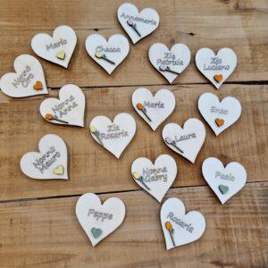 Cuore segnaposto con calamita 5cm tulipani e stelle cod 4796