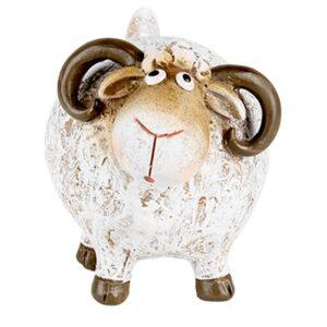 Decorativa Pecora bianco marrone 9x7x8 cm Clayre