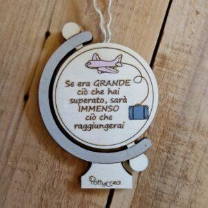 Mappondo con frase personalizzabile dipinta a mano 10cm cod 4817 pattycrea
