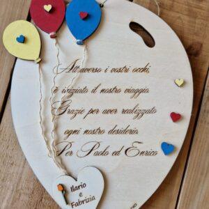 Palloncino con palloncini tulipani cuoricini dipinti a mano personalizzabile 30cm pattycrea cod 4807
