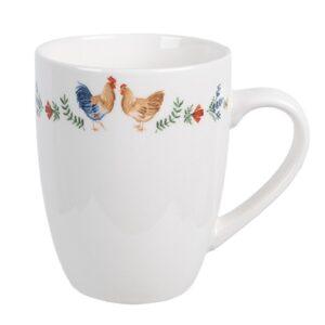 Tazza 350 ml Bianco Ceramica Gallo Bicchiere Clayre