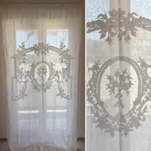 Tenda artemide bianca cm150X290 100% lino Mia per Te